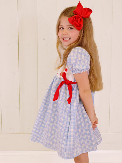 Back To School Smocked Apple Dress Girls