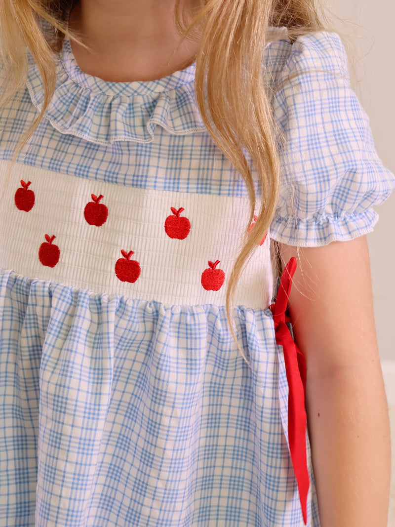 Back To School Smocked Apple Dress Girls