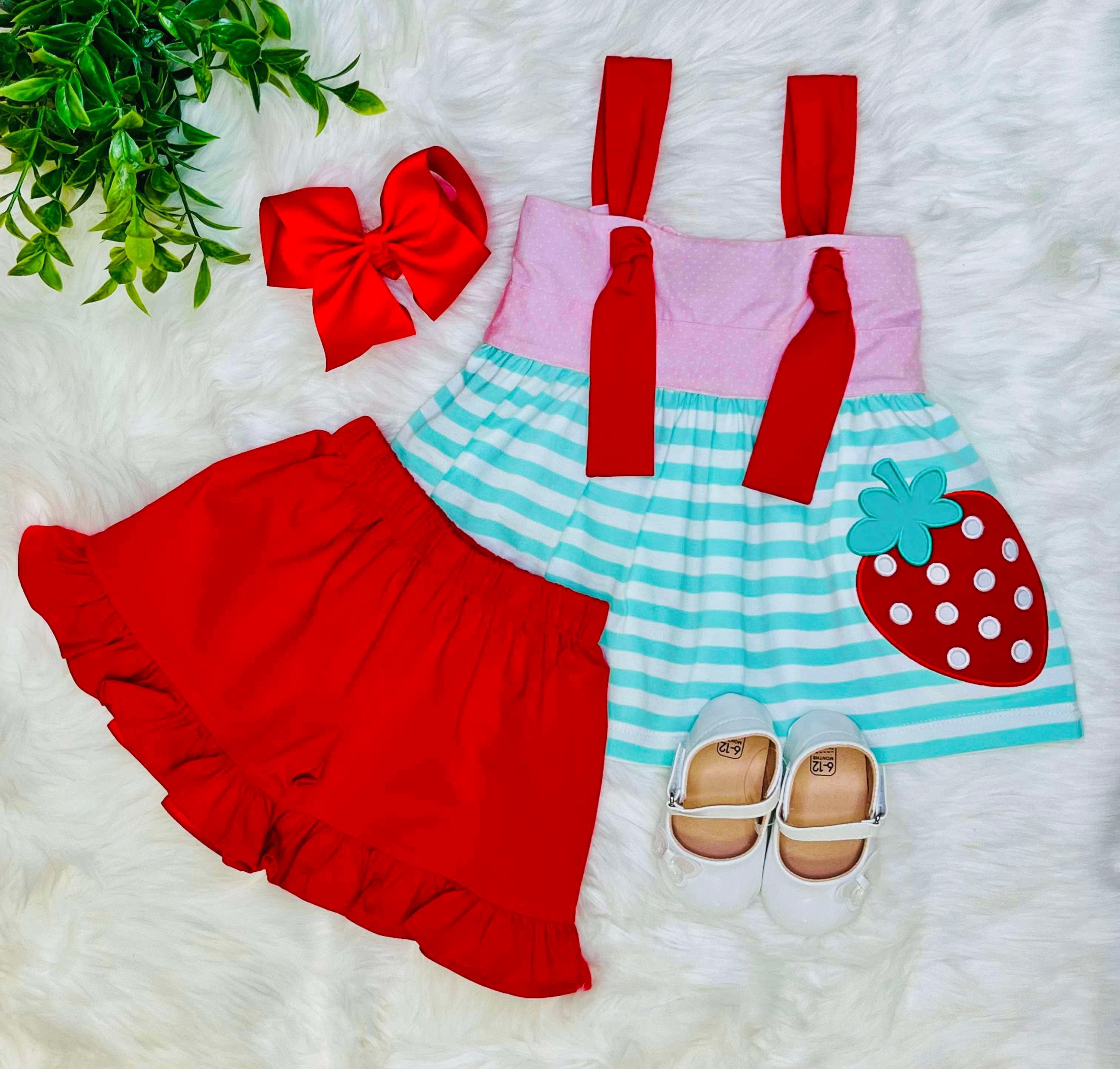 Berry Sweet Shorts Outfit Set by Millie Jay Girls