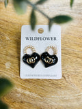 Black HeartLock Earrings
