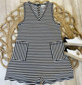 Black Pocket Romper Women's