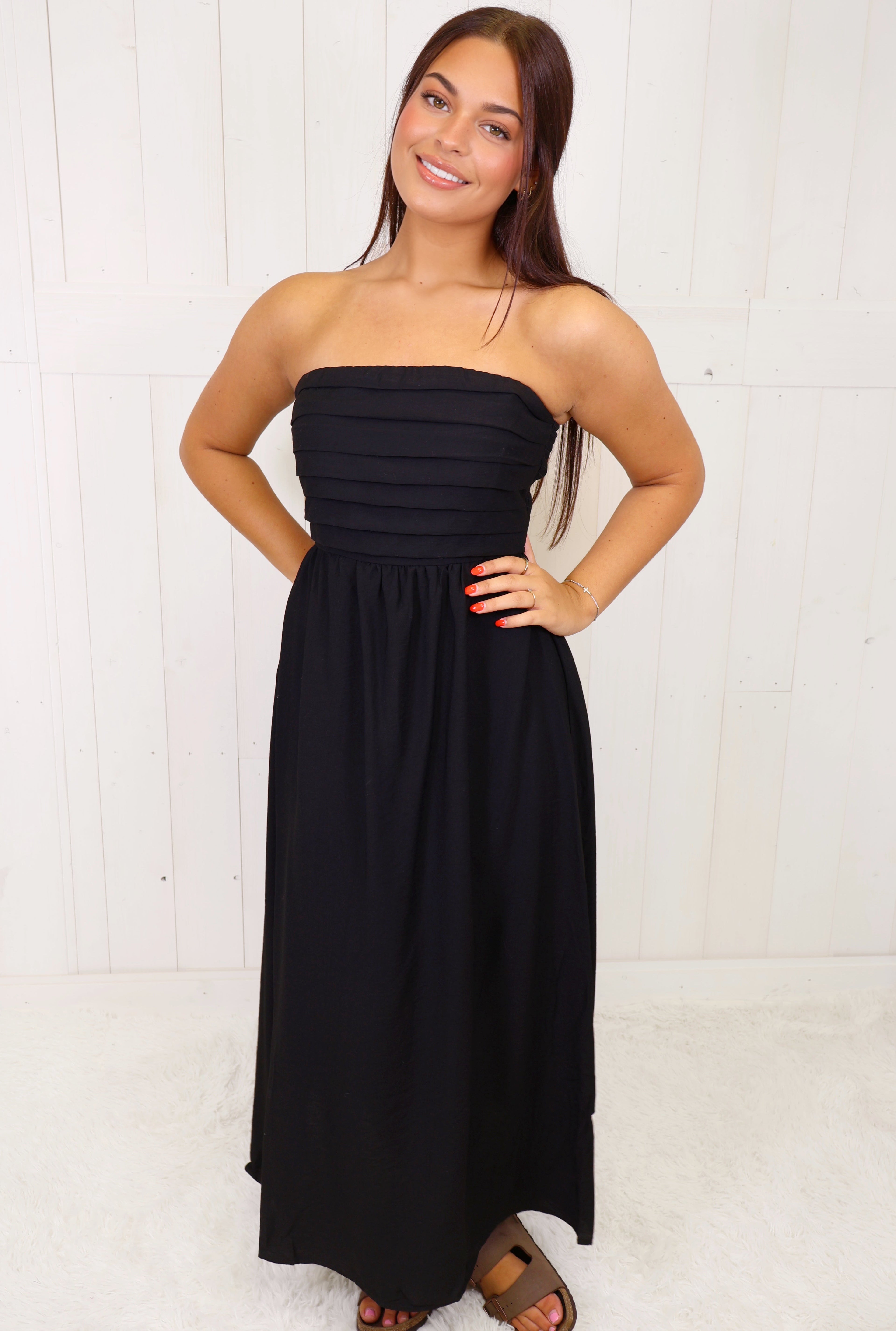 Black Strapless Dress SS Women's
