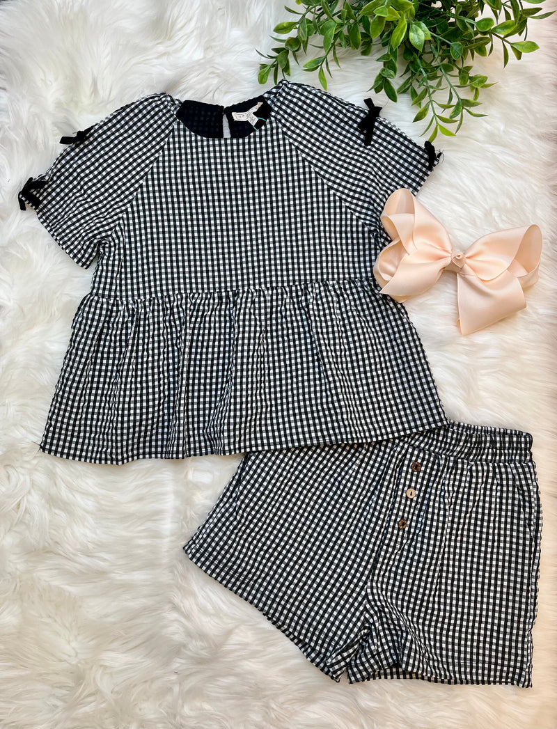 Black gingham set by Hayden girl’s