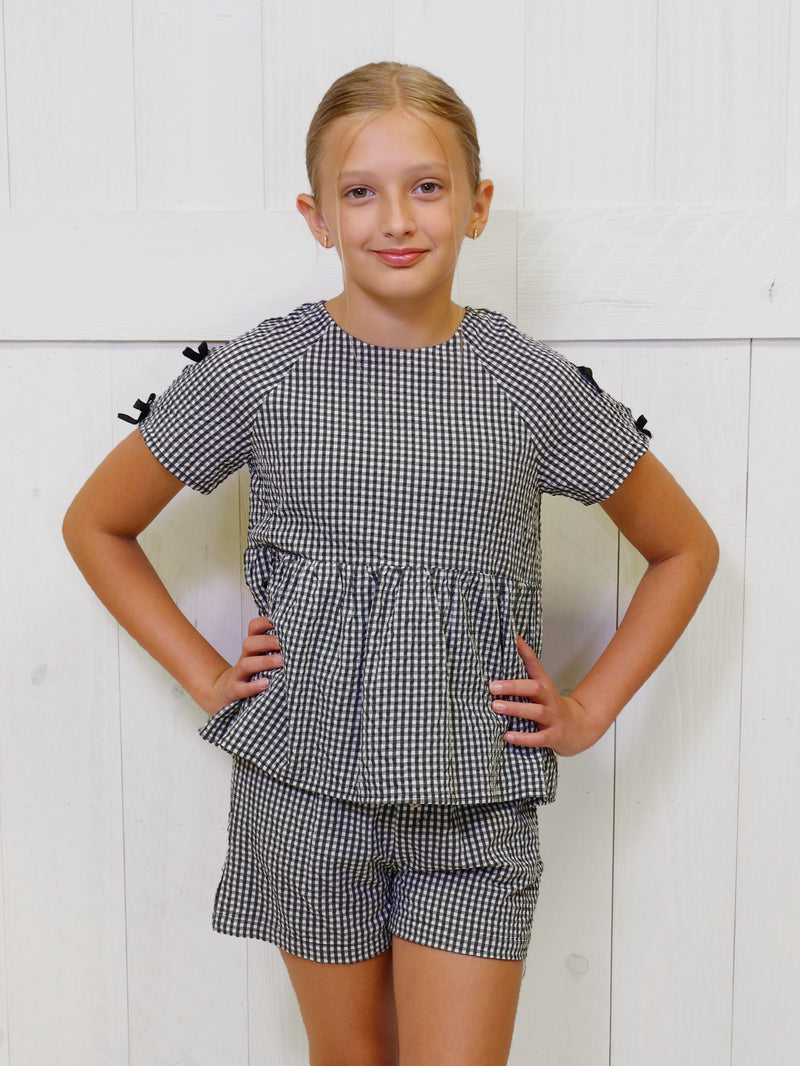 Black gingham set by Hayden girls