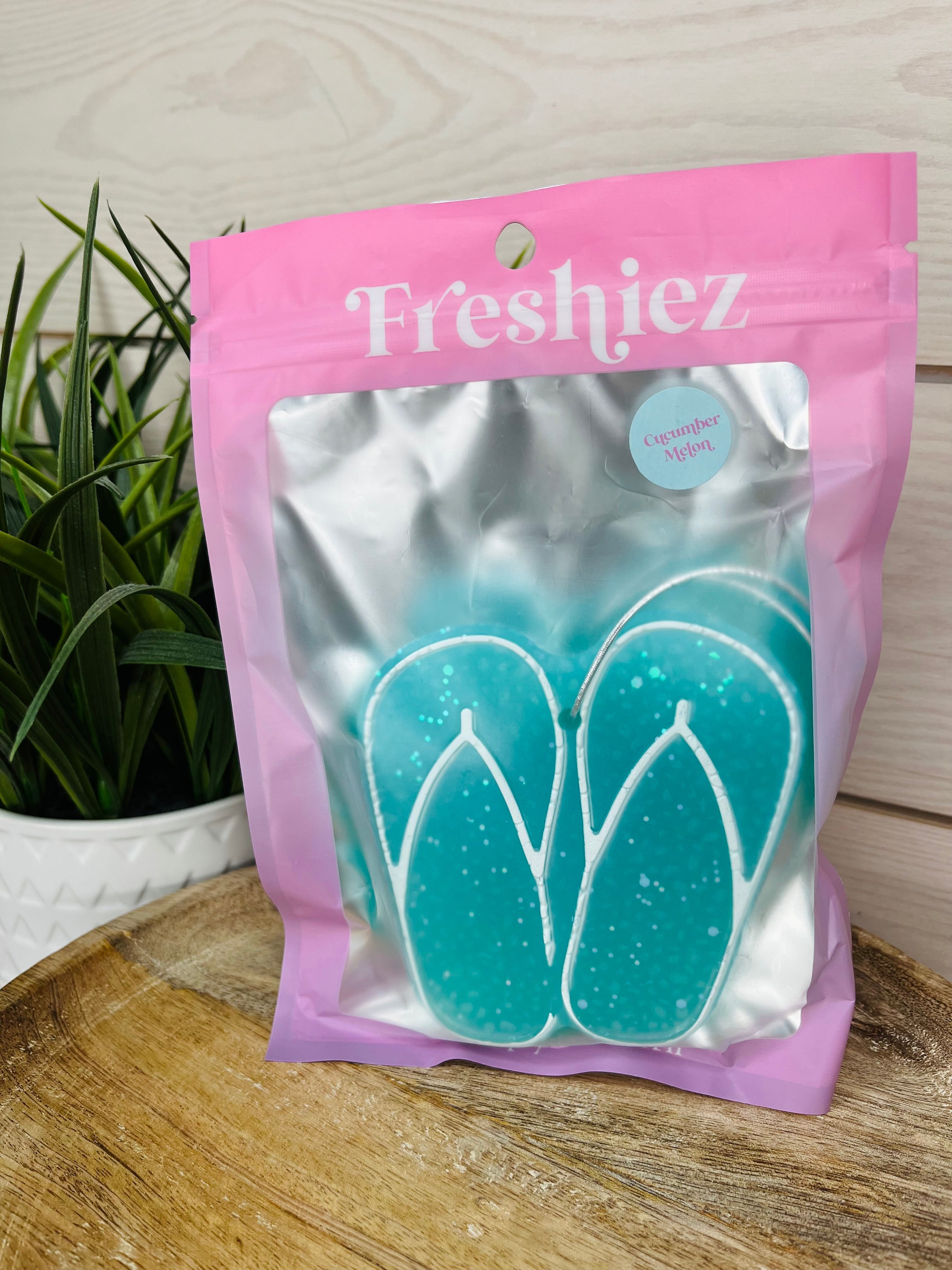 Blue flip flops “cactus blossom” scented freshie