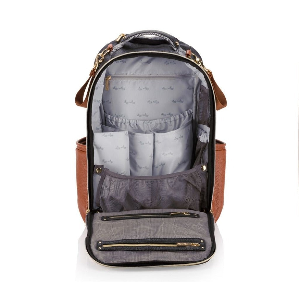 Boss Plus™ Large Diaper Bag Backpack Coffee & Cream - Mini Mee Boutique