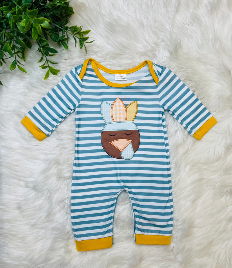 Boy’s Striped Turkey Romper Girls