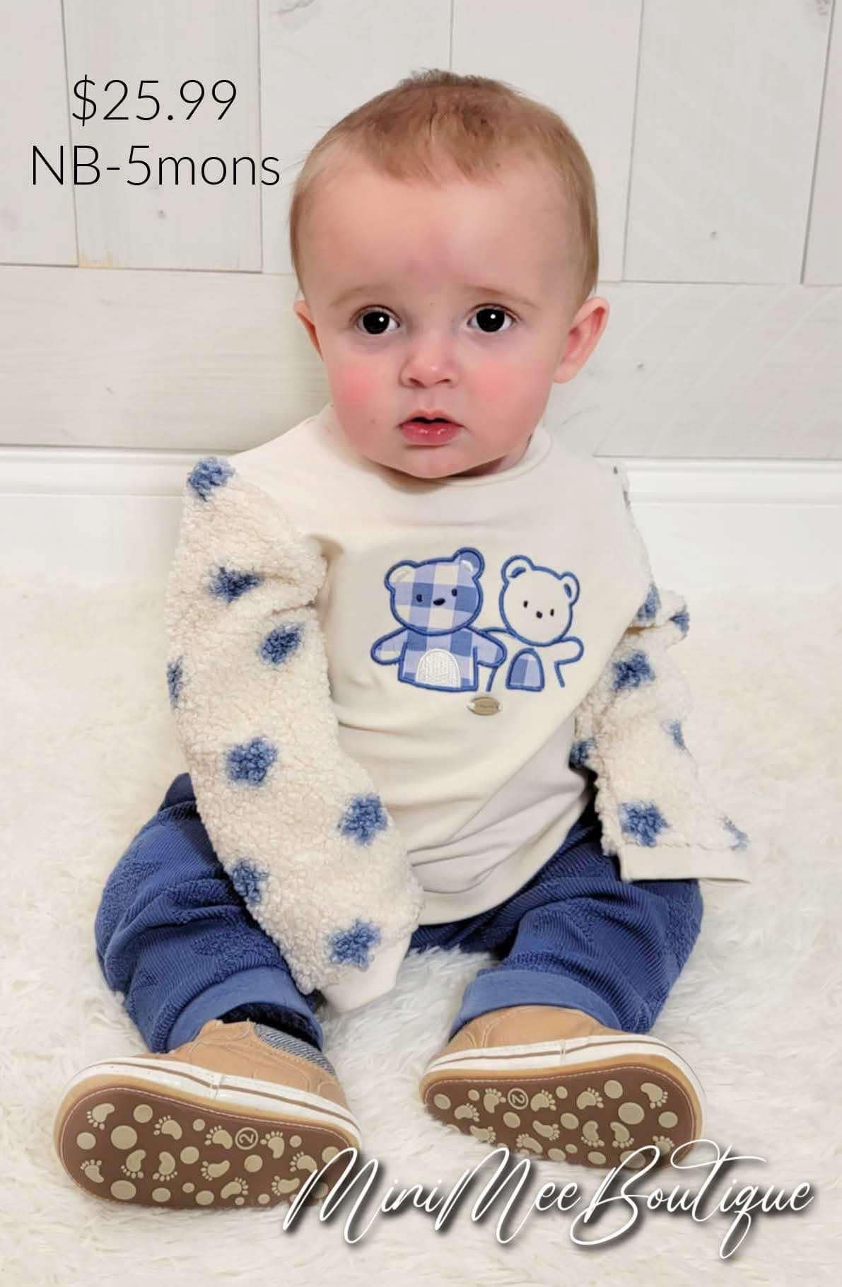 Boy's Blue Bears 2 Piece Set - Mini Mee Boutique
