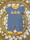 Boys Pumpkin Stripe Romper