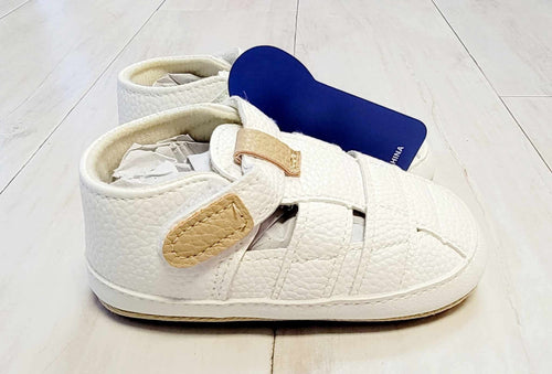 Boys White Strapped Sandals - Mini Mee Boutique