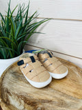 Brown leather Velcro baby shoes boys