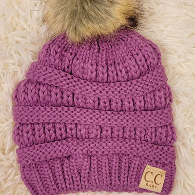 C.C Baby Purple Beanie - Mini Mee Boutique