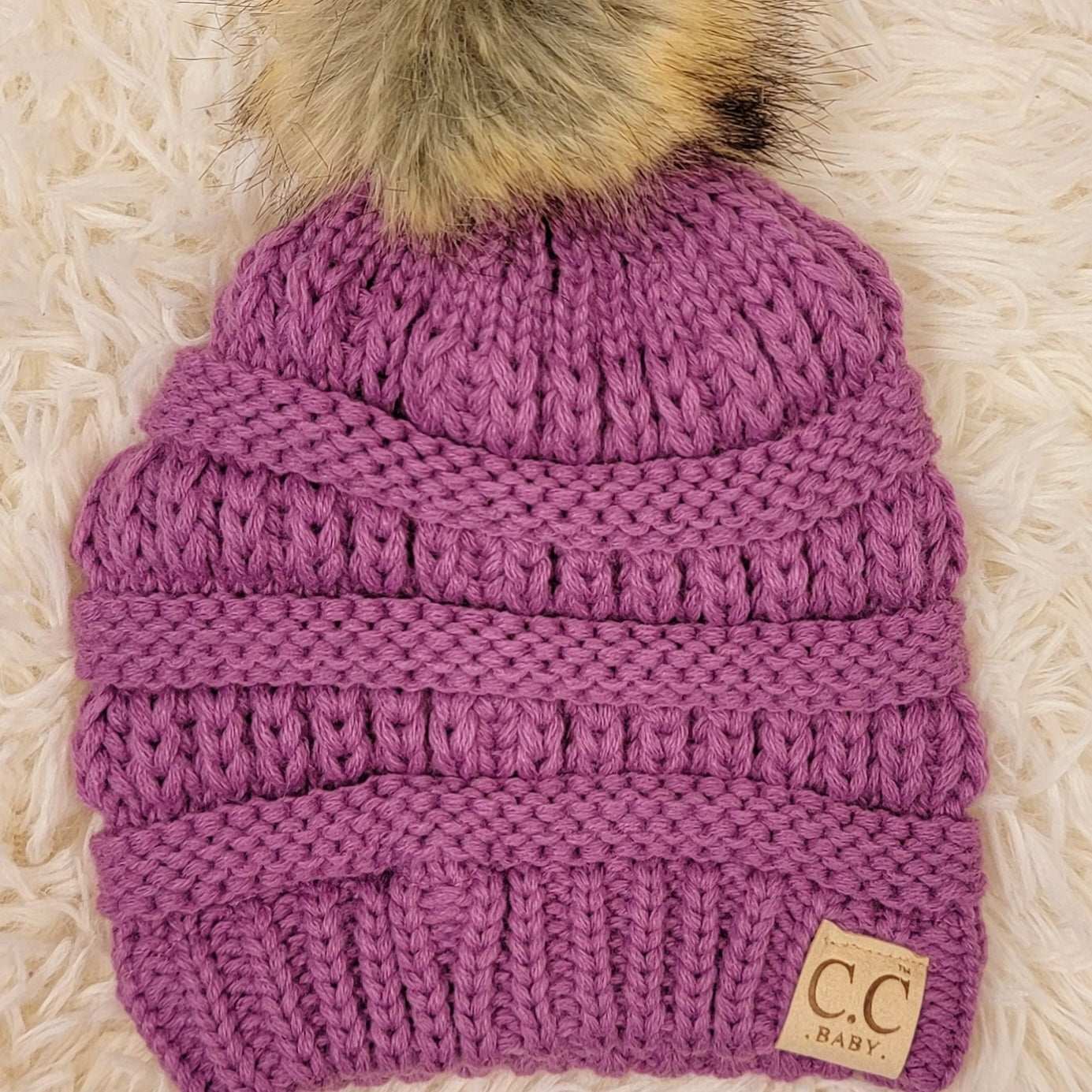 C.C Baby Purple Beanie - Mini Mee Boutique