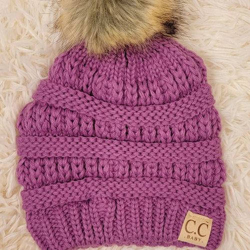 C.C Baby Purple Beanie - Mini Mee Boutique