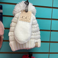 C.C. Baby White beanie with mittens