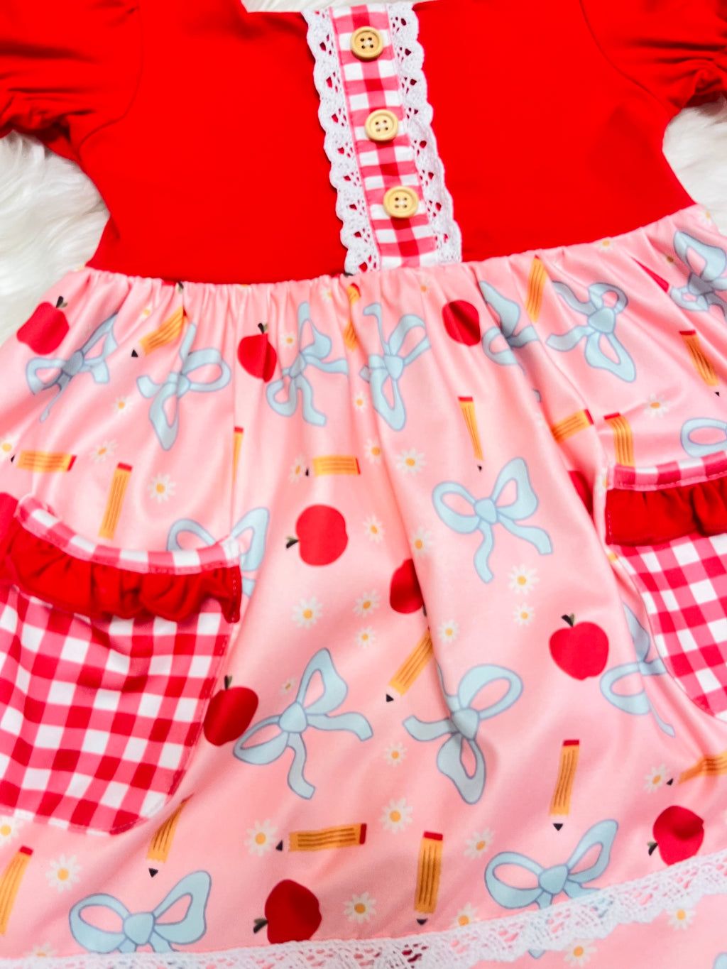 Girl’s Red and Gingham Dress