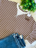 Women’s Zenana Mocha Striped Top