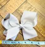 Hair Bow 6” Alligator Clip - Grey