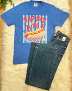 Women’s Blue Bad Day To Be A Hot Dog Graphic Tee
