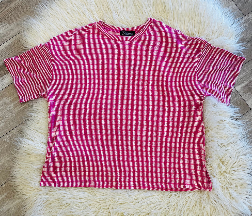 Women’s Evermmee Pink and White Short Set