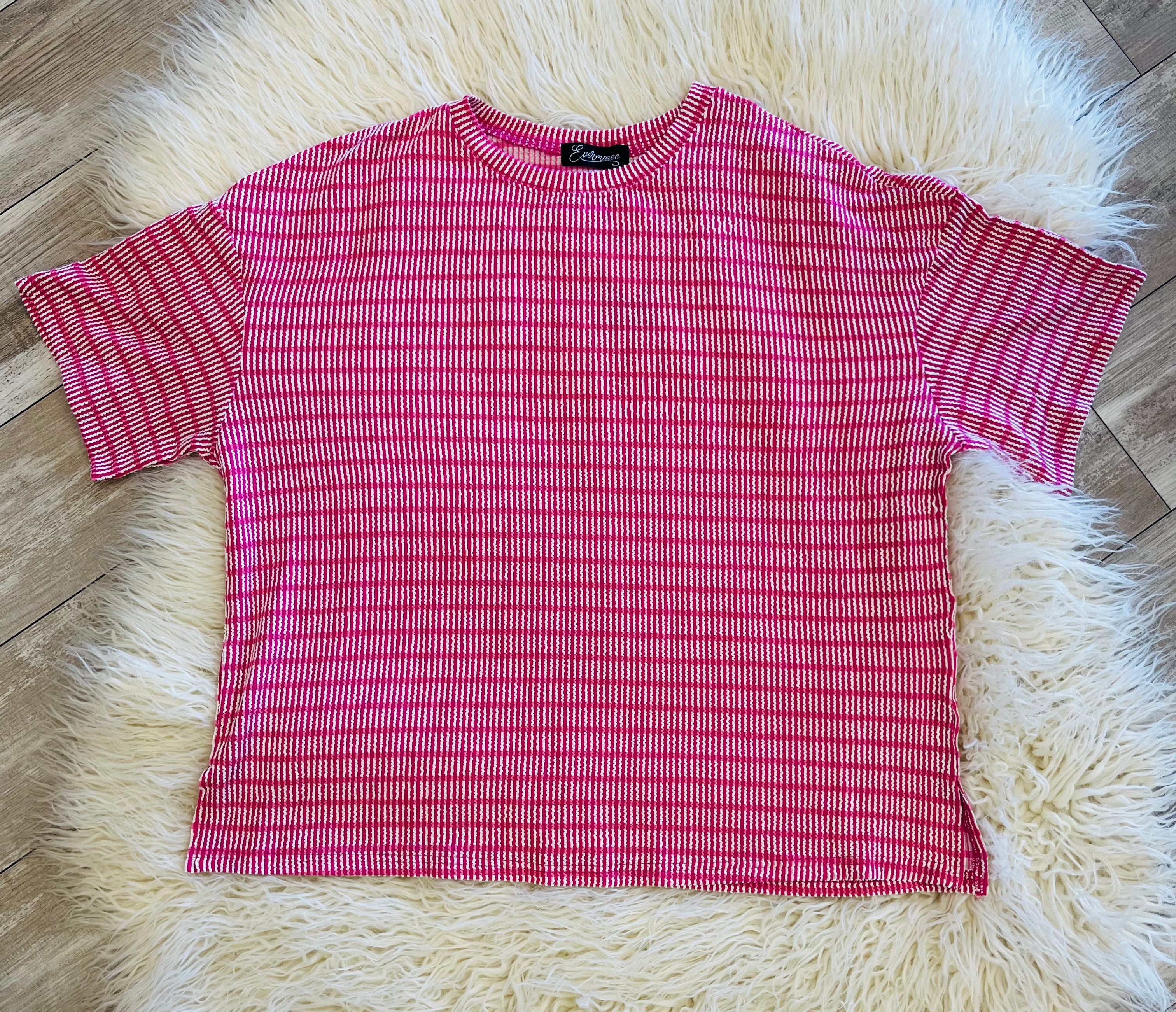 Women’s Evermmee Pink and White Short Set