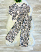 Women’s Leopard Print Two Piece Set