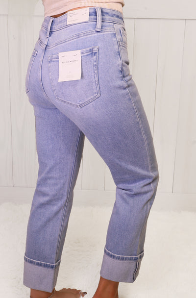 Flying Monkey High Rise Crop Slim Straight Jeans