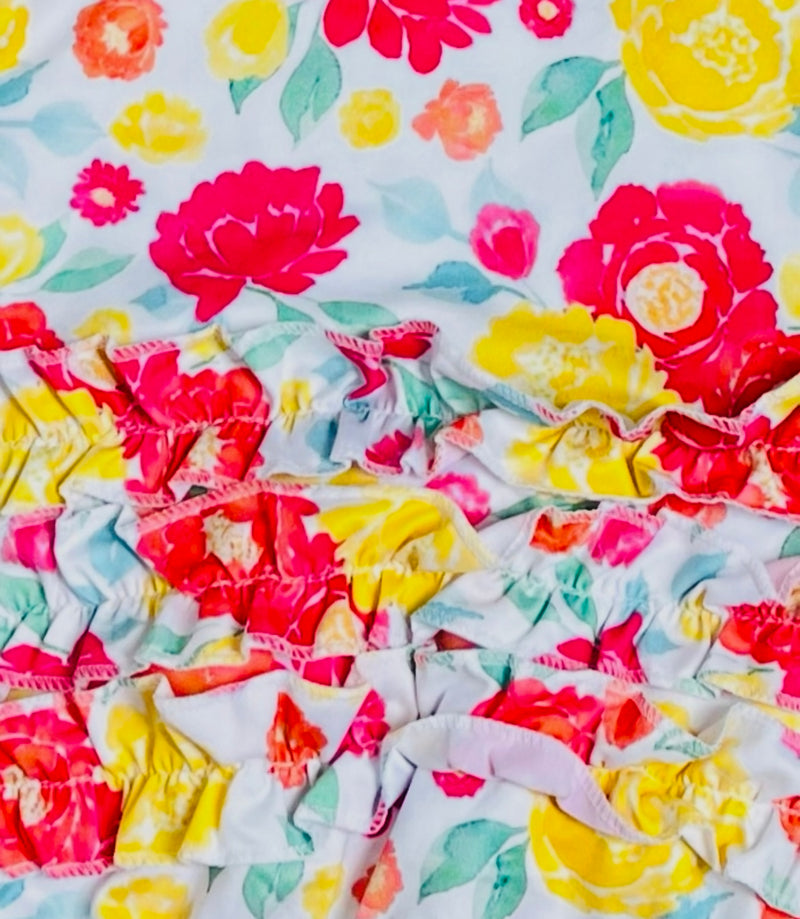 Clover Cottage Bright Floral Gown with Headband