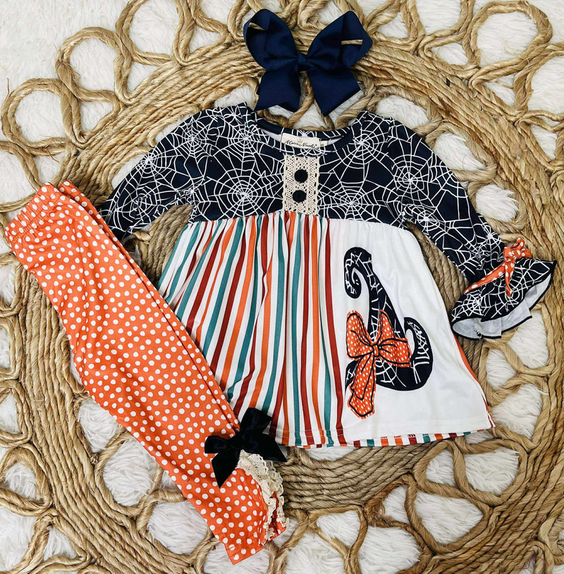 Girls Spider Web Ruffle Outfit