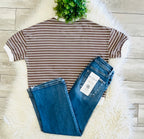 Women’s Zenana Mocha Striped Top
