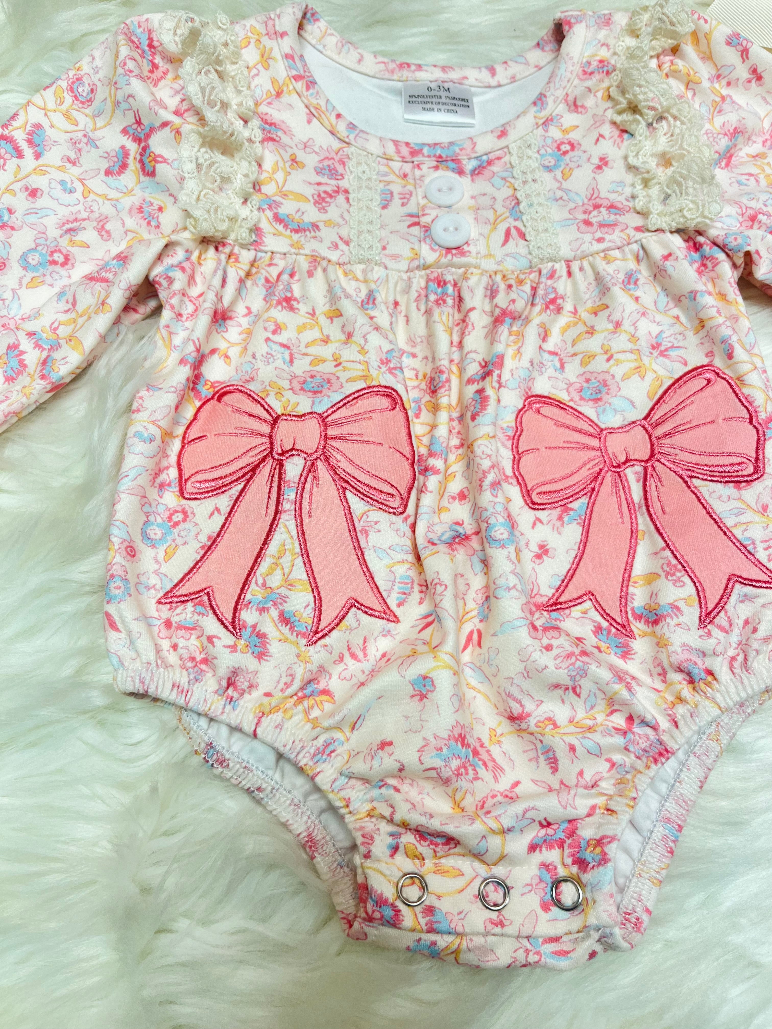Girl’s Floral Print Bow Bubble