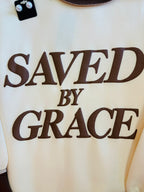 Women’s Evermmee “SAVED BY GRACE” mock neck sweatshirt