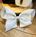 Hair Bow 8” Alligator Clip - Light Grey