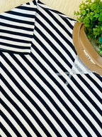 Women’s Navy Stripe Short Sleeve Knit Top
