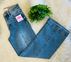 Women’s Risen High Rise Ankle Straight Front Seam Detail Jeans Style 1999