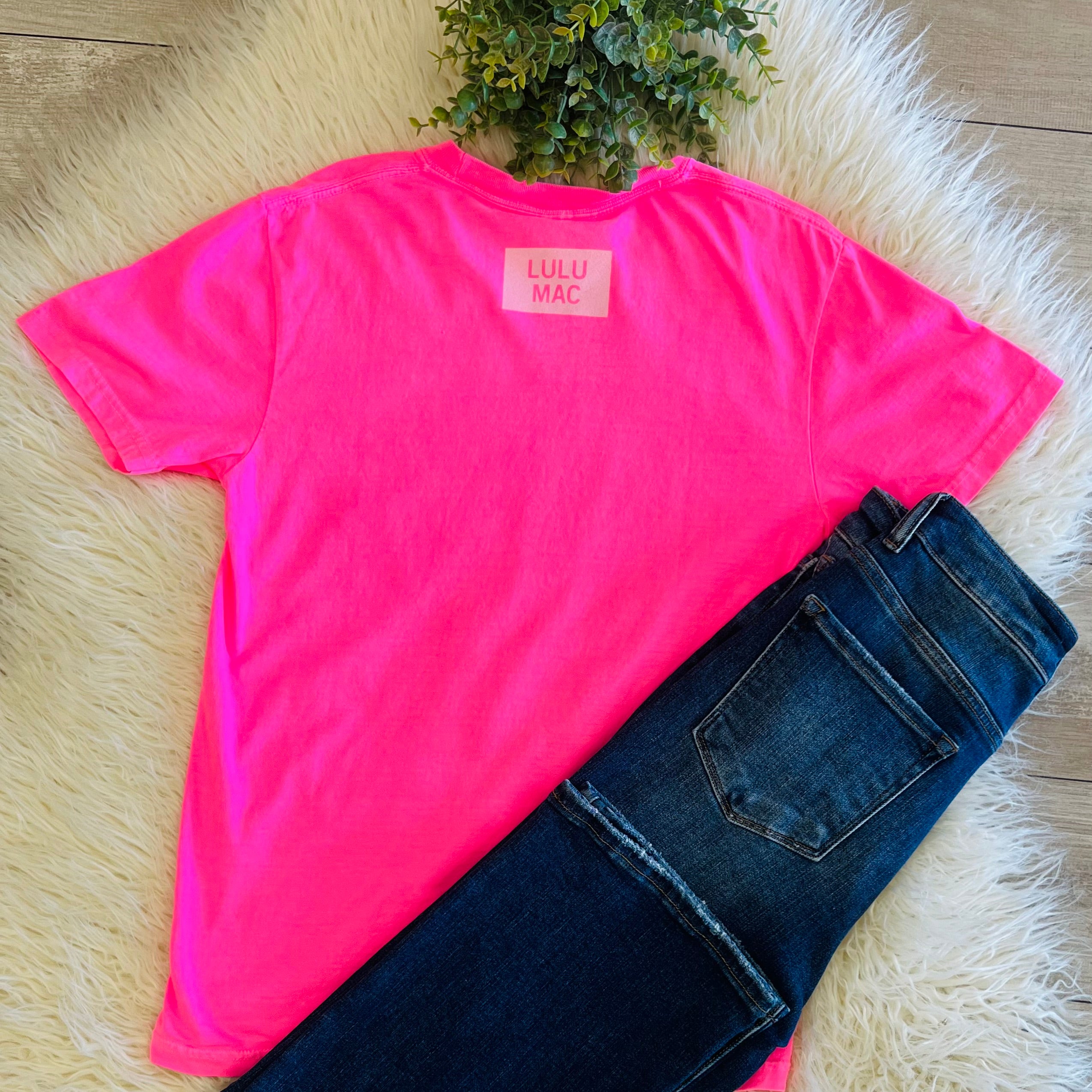 Women’s Neon Pink Polka Dot LuLu Mac Tee