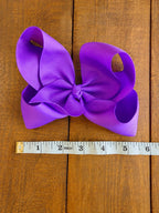 Hair Bow 6” Alligator Clip - Violet