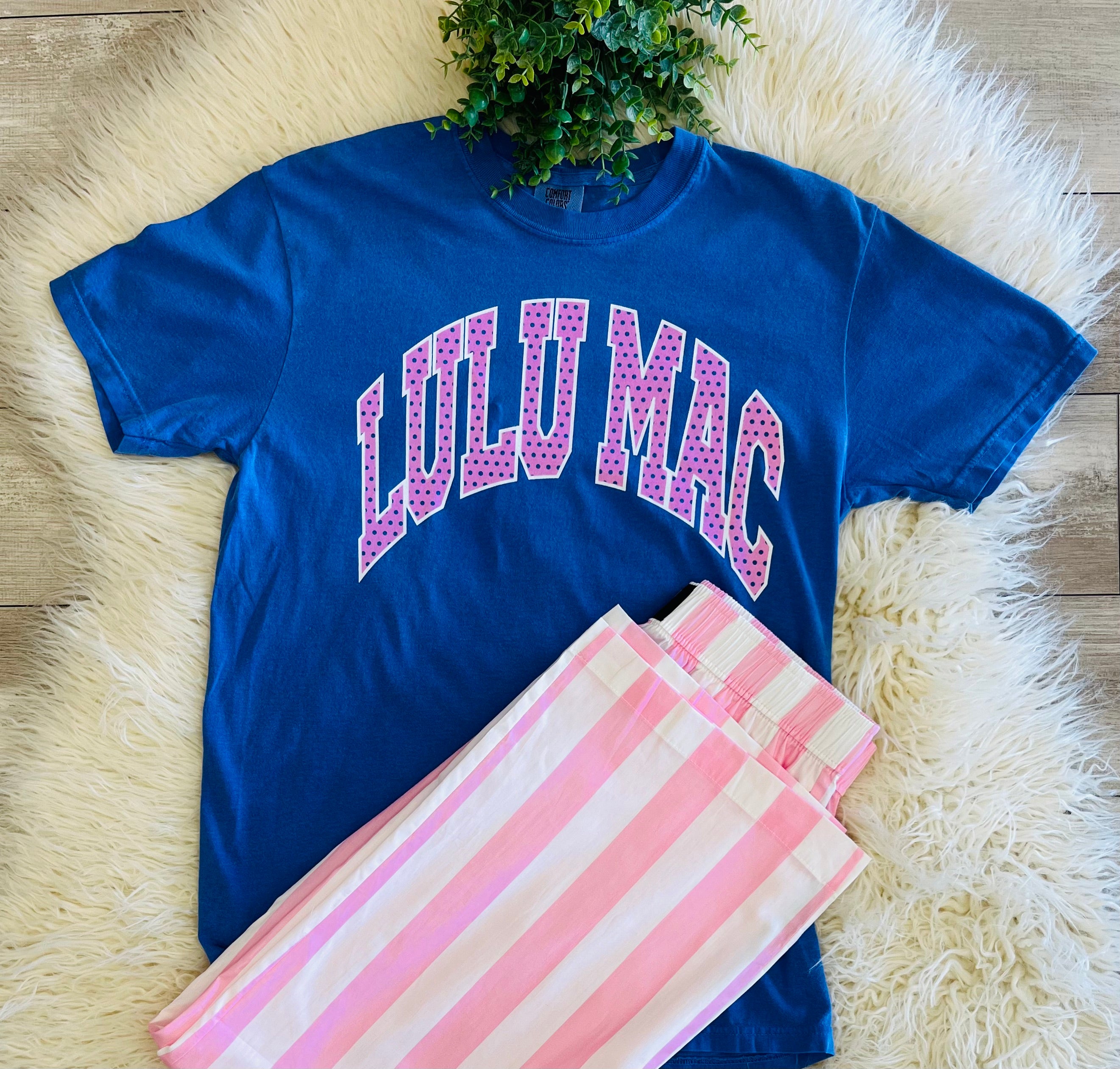 Women’s Blue Polka Dot LuLu Mac Tee