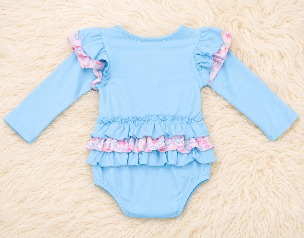 Girl’s Floral Cowgirl Boot Bubble Romper