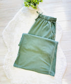 Women’s Curvy Petite Zenana Enzyme Wash Jade Wide- Leg Pants