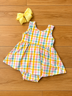Serendipity Girl’s Plaid Dress Romper