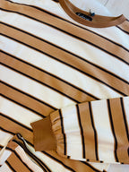 Women’s Evermmee brown and white striped pant set