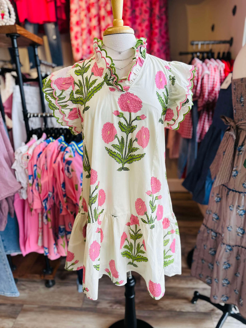 Umgee Cream Spring Floral Dress