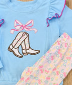 Girl’s Floral Cowgirl Boot Set