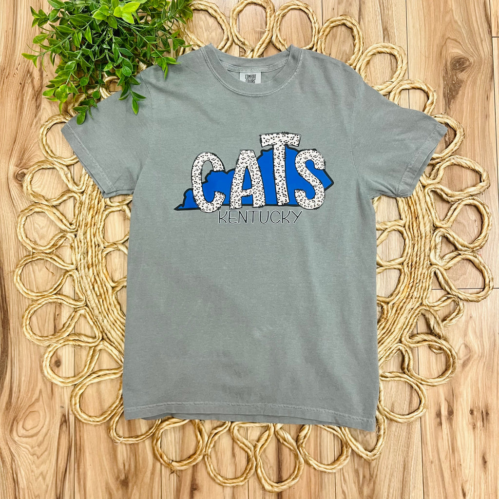 Women’s Light Gray “Cats” Kentucky Tee
