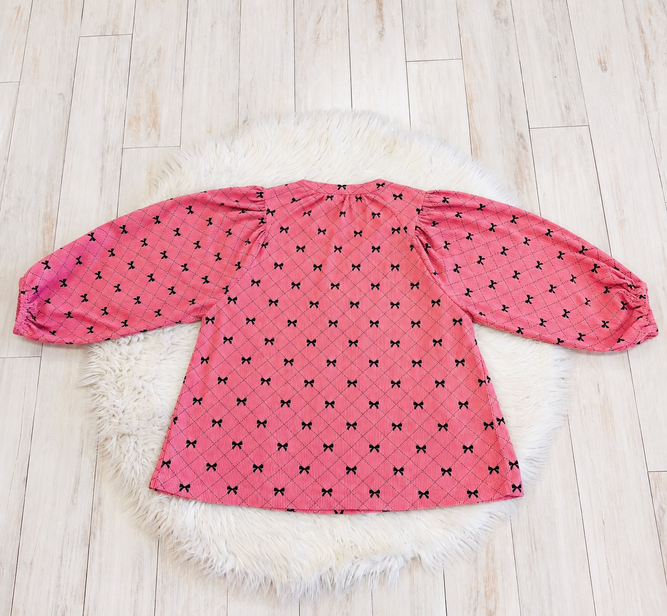 Women’s Umgee Corduroy Bow Print Top Loose Fit