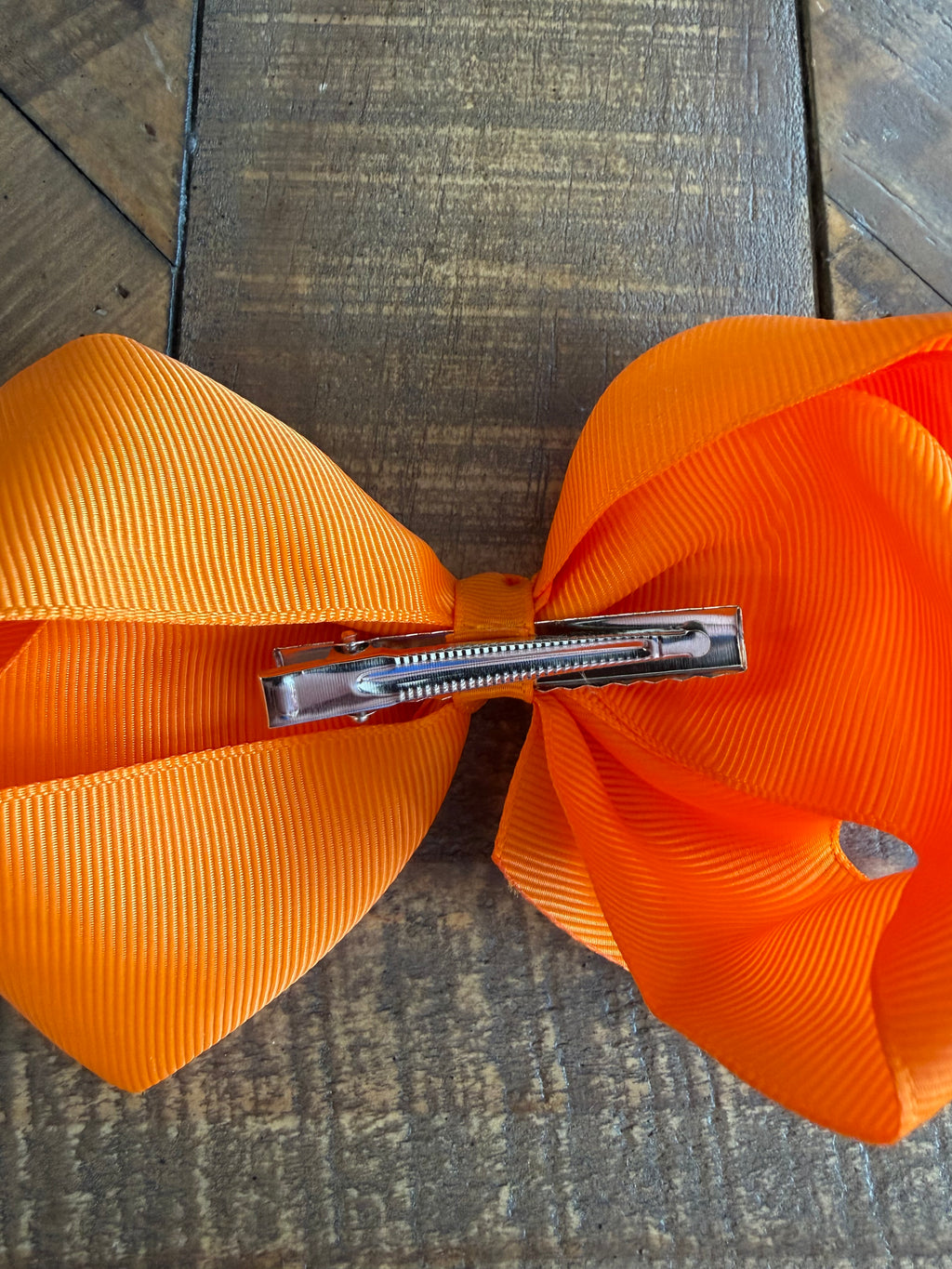 Hair Bow 6” Alligator Clip - Mango Orange