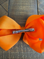 Hair Bow 6” Alligator Clip - Mango Orange