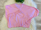 Women’s Evermmee Scallop Detail Baby Pink Short Set