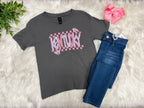 Girls Charcoal Grey Kentucky Mixed Pink Print Tee